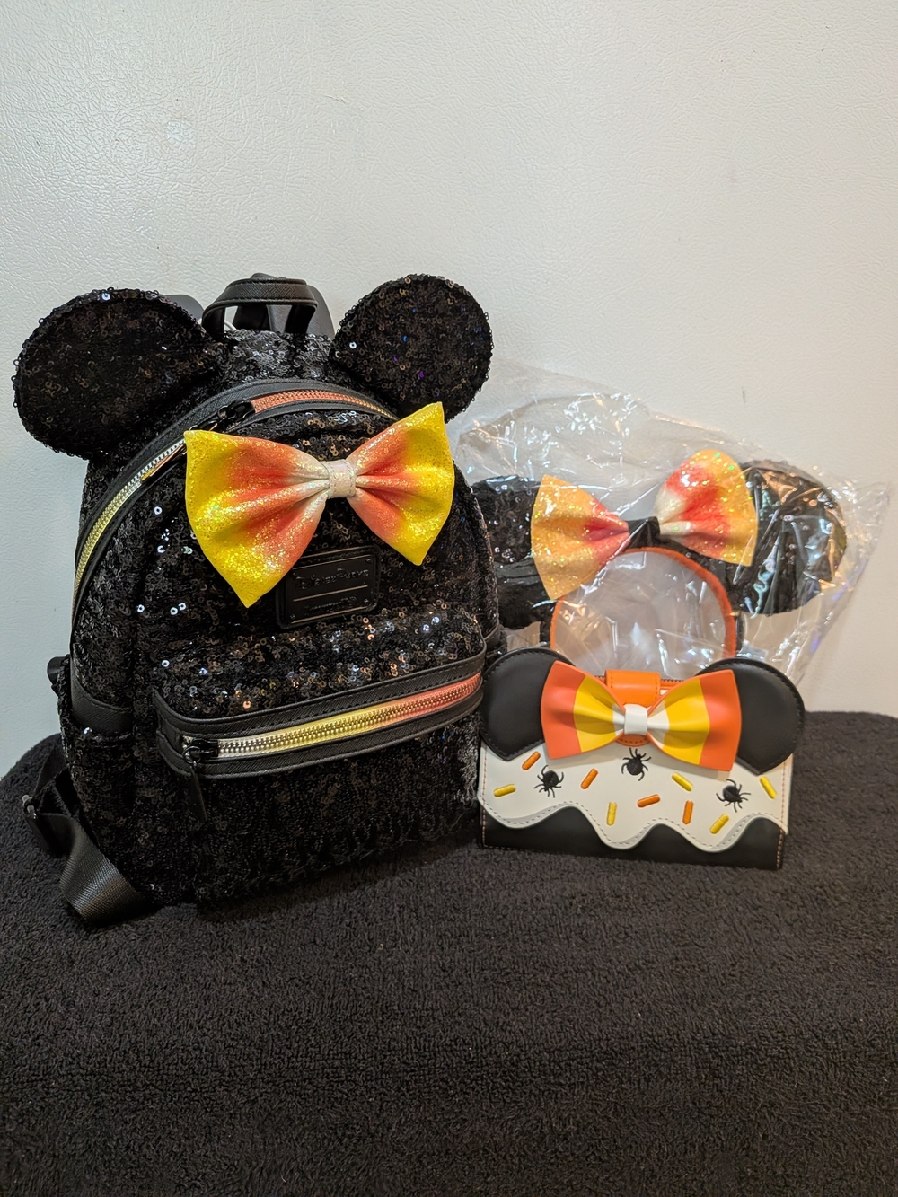 Disney Black Sequin " Candy Corn" Loungefly Set!
